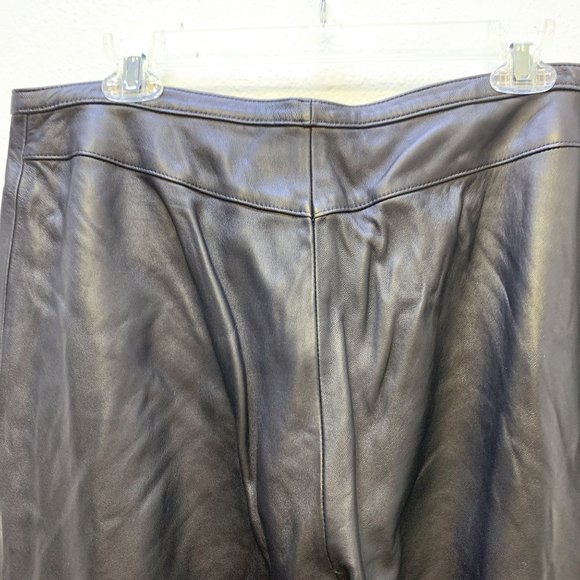 St. John Collection by Marie Gray Black Lined Leather Pants Size 14 - Picture 4 of 8